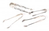 GROUP, FOUR SILVER TONGS - 2 S