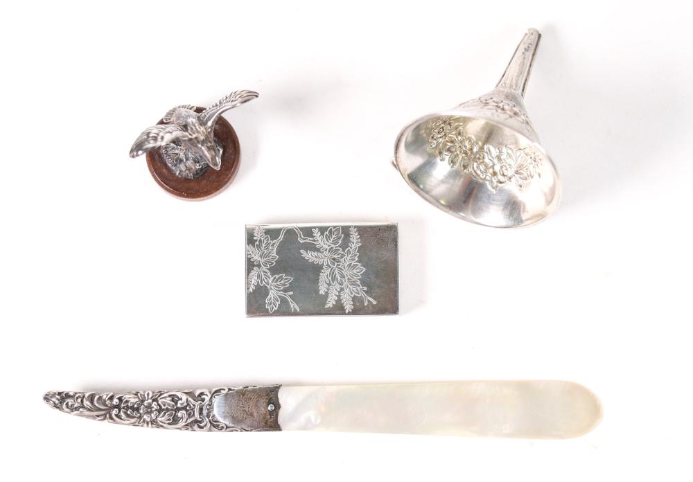 GROUP, FOUR STERLING SILVER TABLE