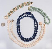 GROUP GOLD JADE, LAPIS, CORAL