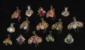 Group if rhinestone insect pin
