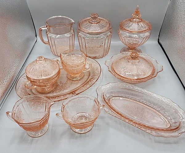 Group includes 10 pieces of rose