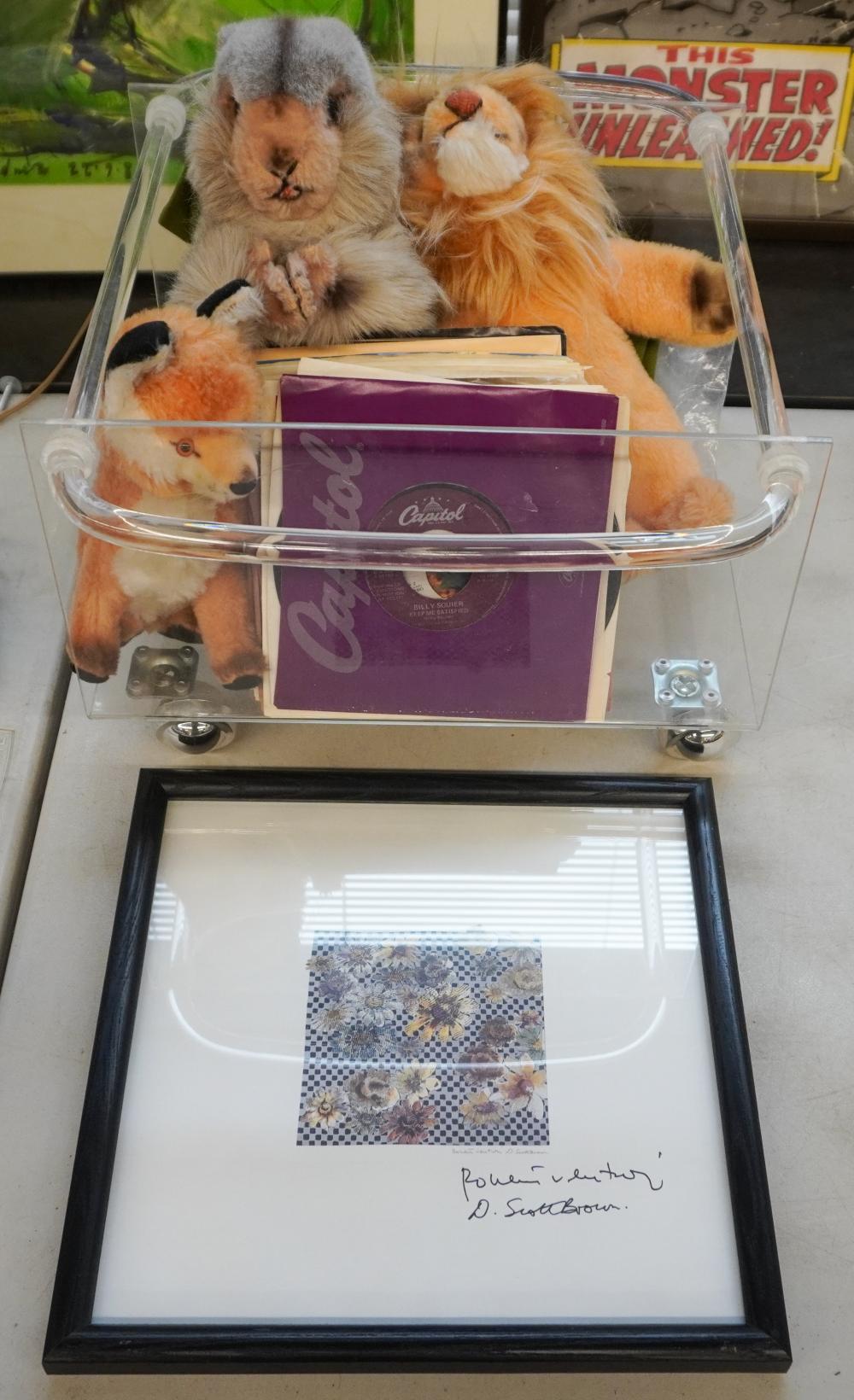 GROUP INCLUDING LUCITE MAGAZINE