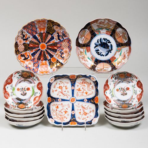 GROUP JAPANESE IMARI PORCELAIN