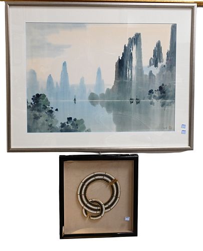 GROUP LOT OF 10 FRAMED PIECES, TO