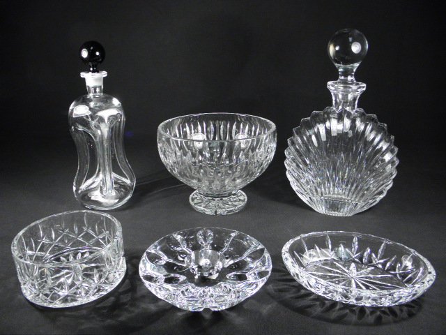 Group lot of assorted cut crystal
