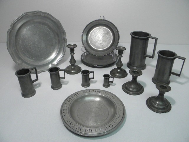 Group lot of assorted pewter.