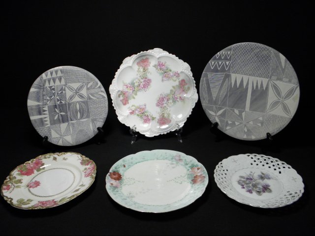 Group lot of six assorted plates.