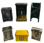 GROUP LOT OF SIX TIN STILL BAN