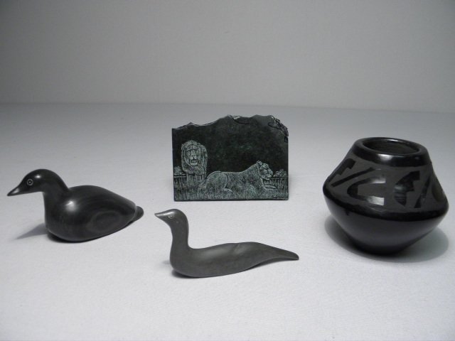 Group lot of small carved stone and