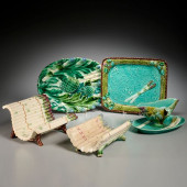 GROUP MAJOLICA ASPARAGUS SERVI