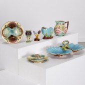 GROUP MAJOLICA SHELL-FORM TABL