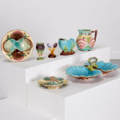 GROUP MAJOLICA SHELL-FORM TABL