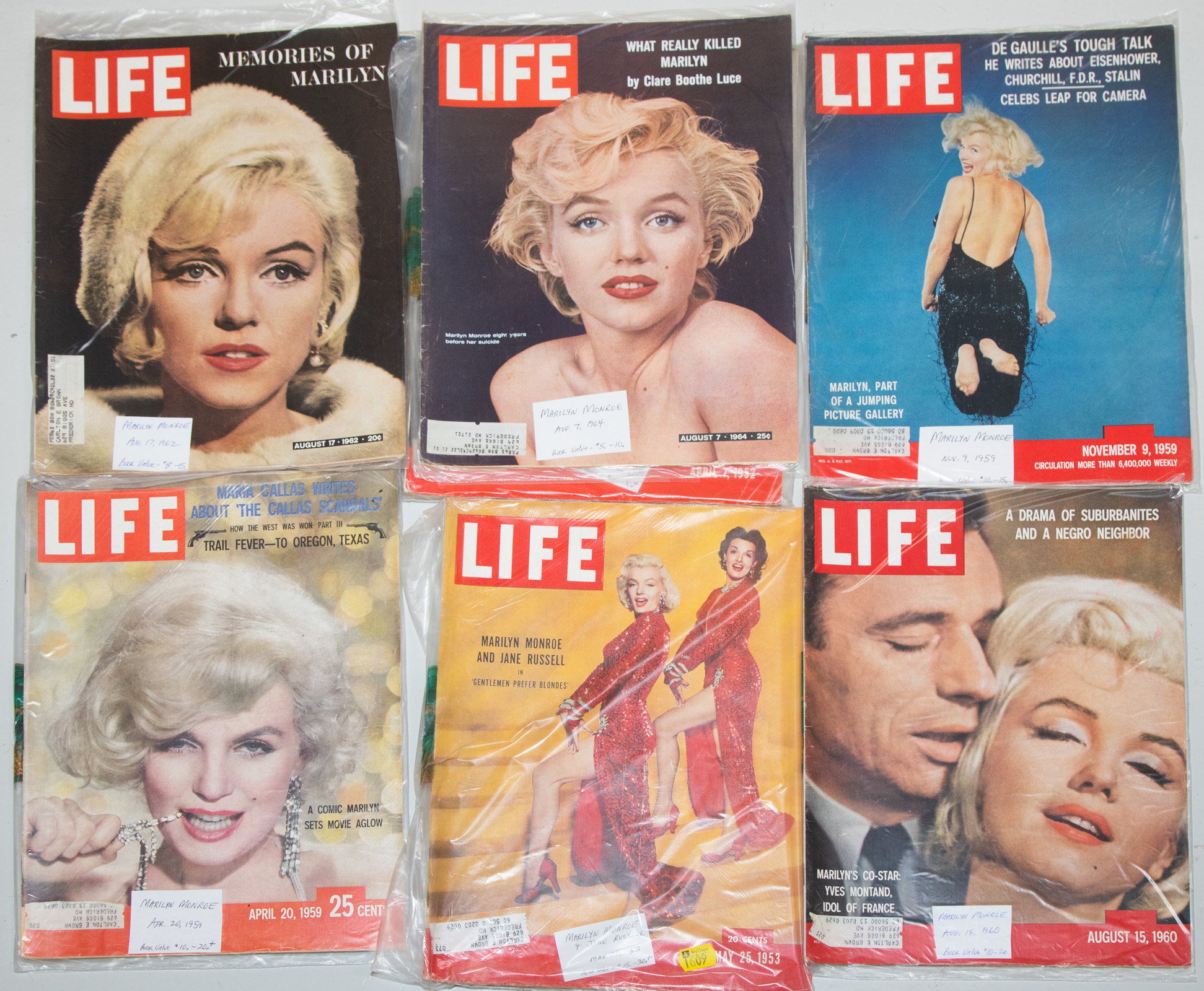 GROUP MARILYN MONROE LIFE MAGAZINES