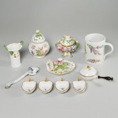 GROUP MEISSEN STYLE PAINTED AN