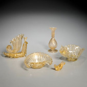 GROUP MURANO GOLD FLECKED TABL