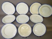GROUP OF 10 BLUE SHELL EDGE DI