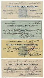 GROUP OF 10 CHECKS SIGNED BY H