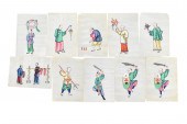 GROUP OF 10 CHINESE PITH PAPER