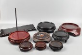 GROUP OF 10 CHINESE WOODEN STA