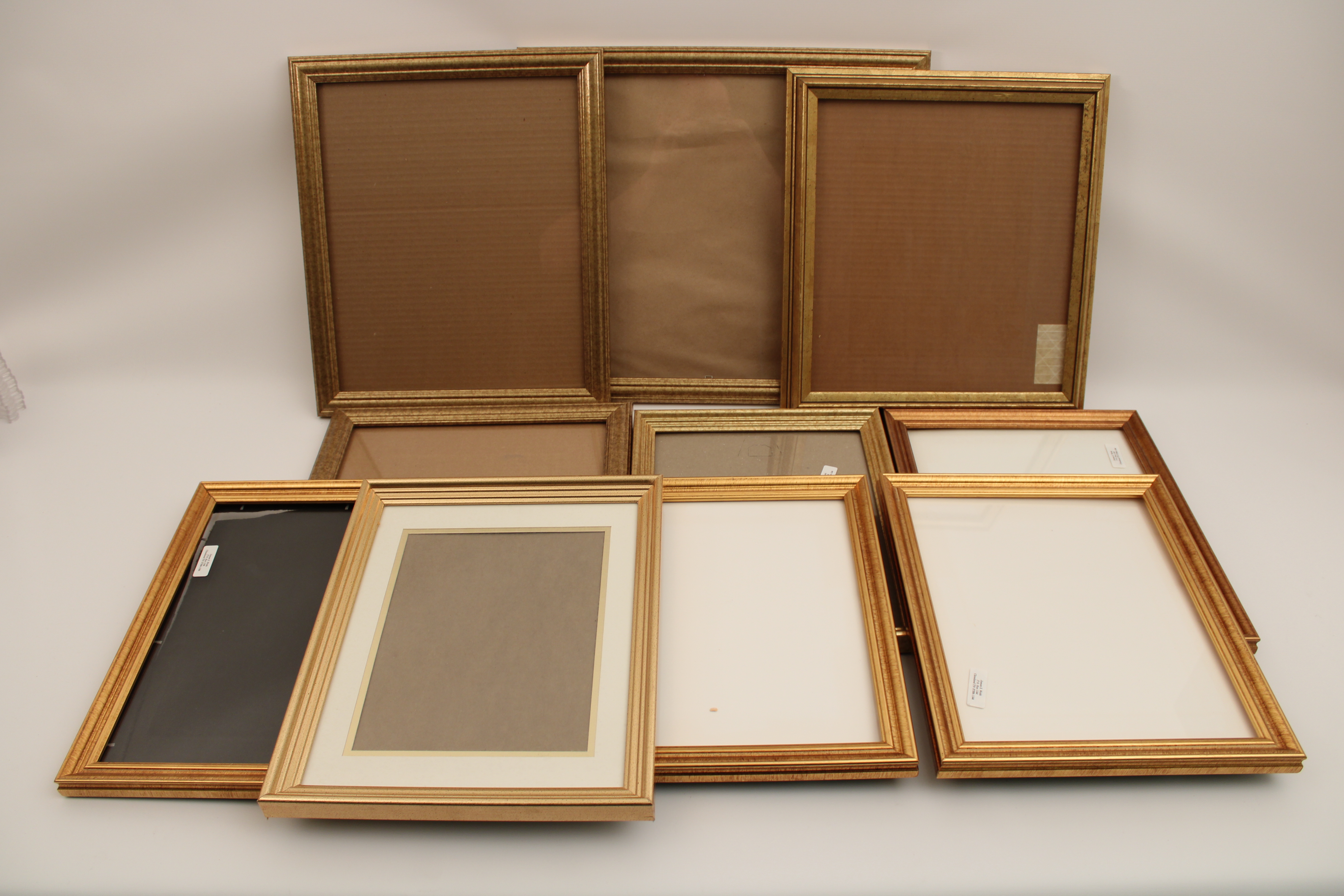 GROUP OF 10 GILT WOOD FRAMES