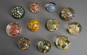 GROUP OF 11 ART GLASS PAPERWEI