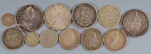 GROUP OF 11 GERMAN COINS & 1
