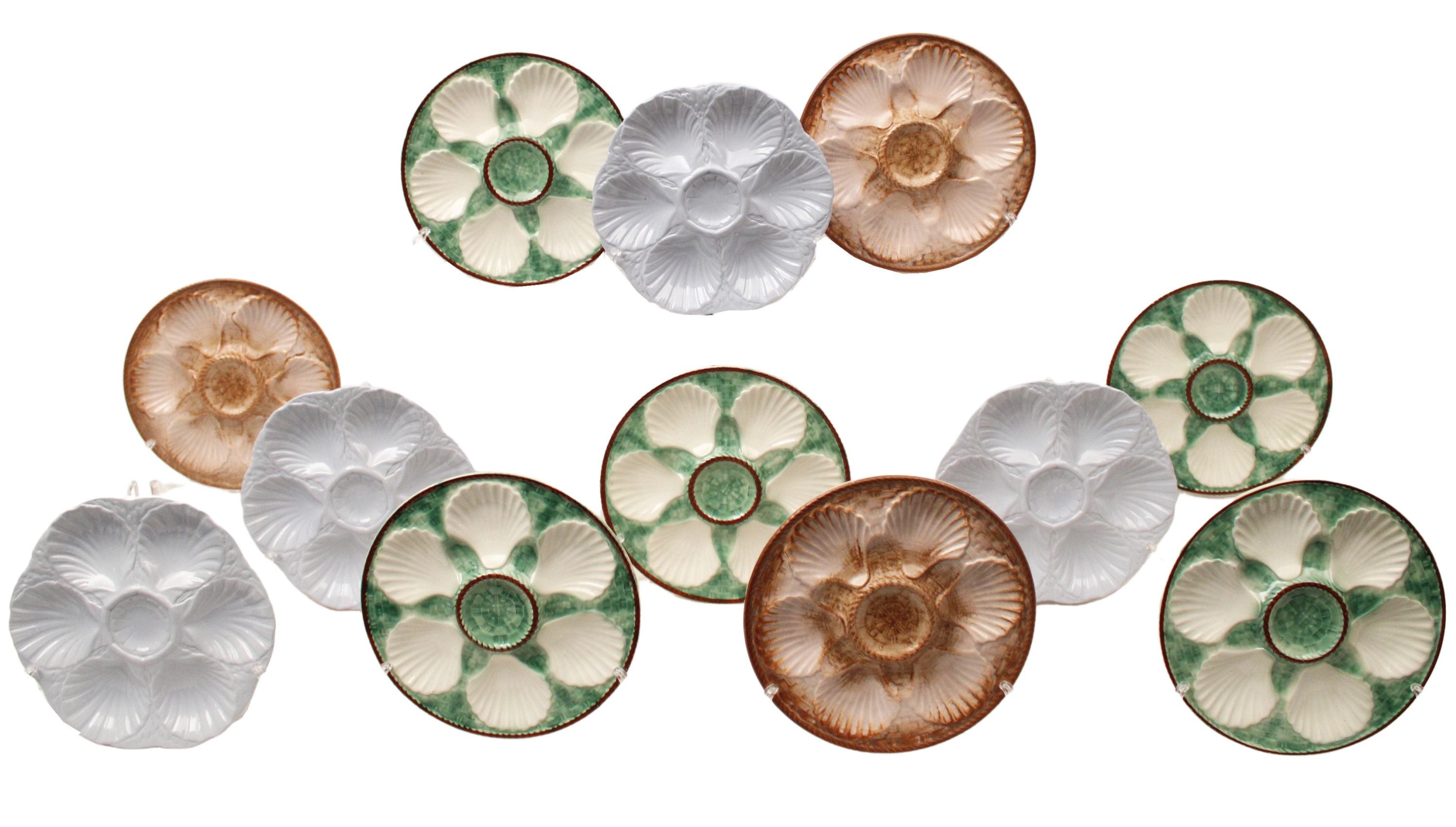 GROUP OF 12 DECORATIVE OYSTER