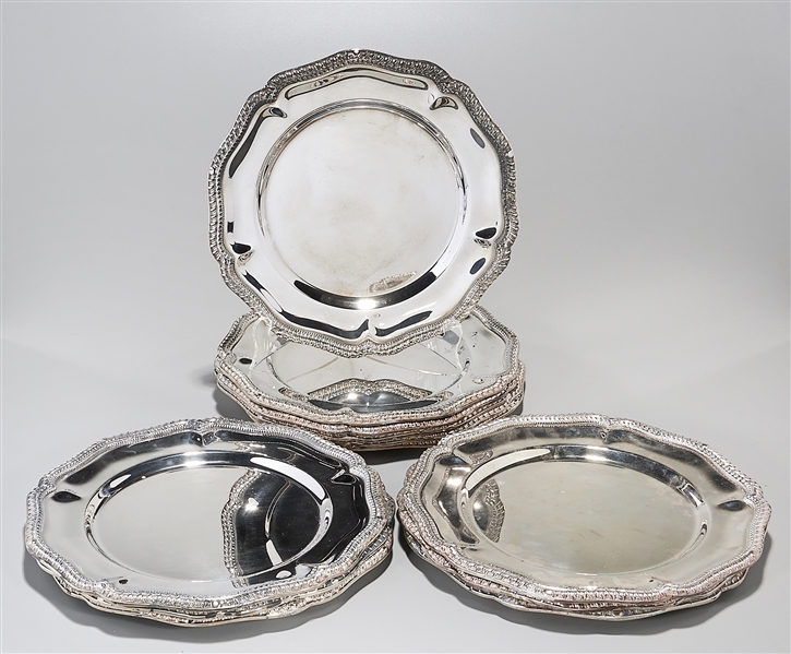 Group of 12 English silverplate