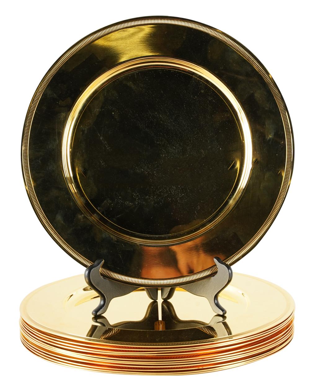 GROUP OF 12 GILT METAL