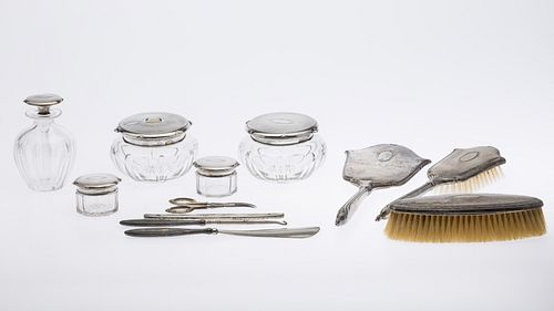 GROUP OF 12 STERLING &AMP; GLASS