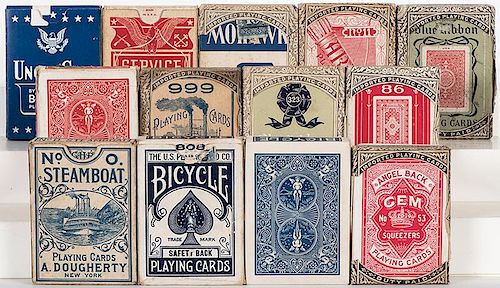 GROUP OF 13 VINTAGE PLAYING CARD