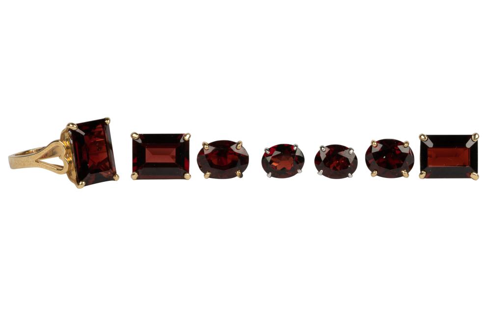 GROUP OF 14 KARAT GOLD & GARNET