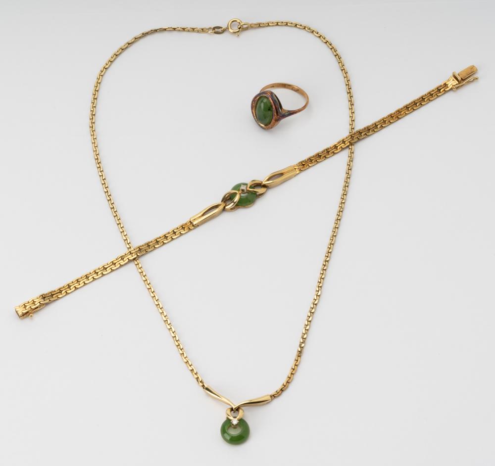 GROUP OF 14 KARAT YELLOW GOLD &