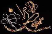 Group of 14K gold chains and o