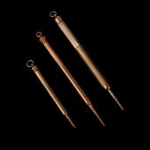 GROUP OF 14K GOLD PENCIL PENDA