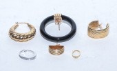 GROUP OF 14K GOLD SINGLE EARRI