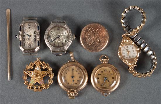 Group of 14K gold watches and