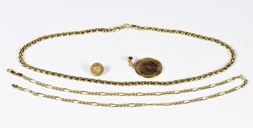 GROUP OF 14K JEWELRY, 4