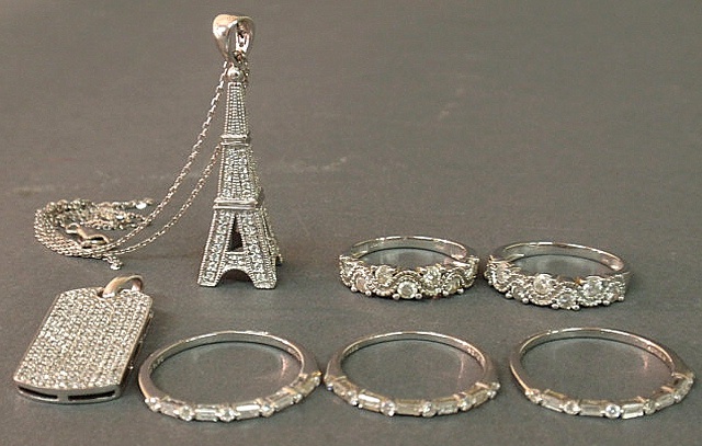 Group of 14k wg and diamond