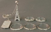 Group of 14k wg and diamond je
