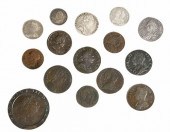 GROUP OF 15 BRITISH COINS17th