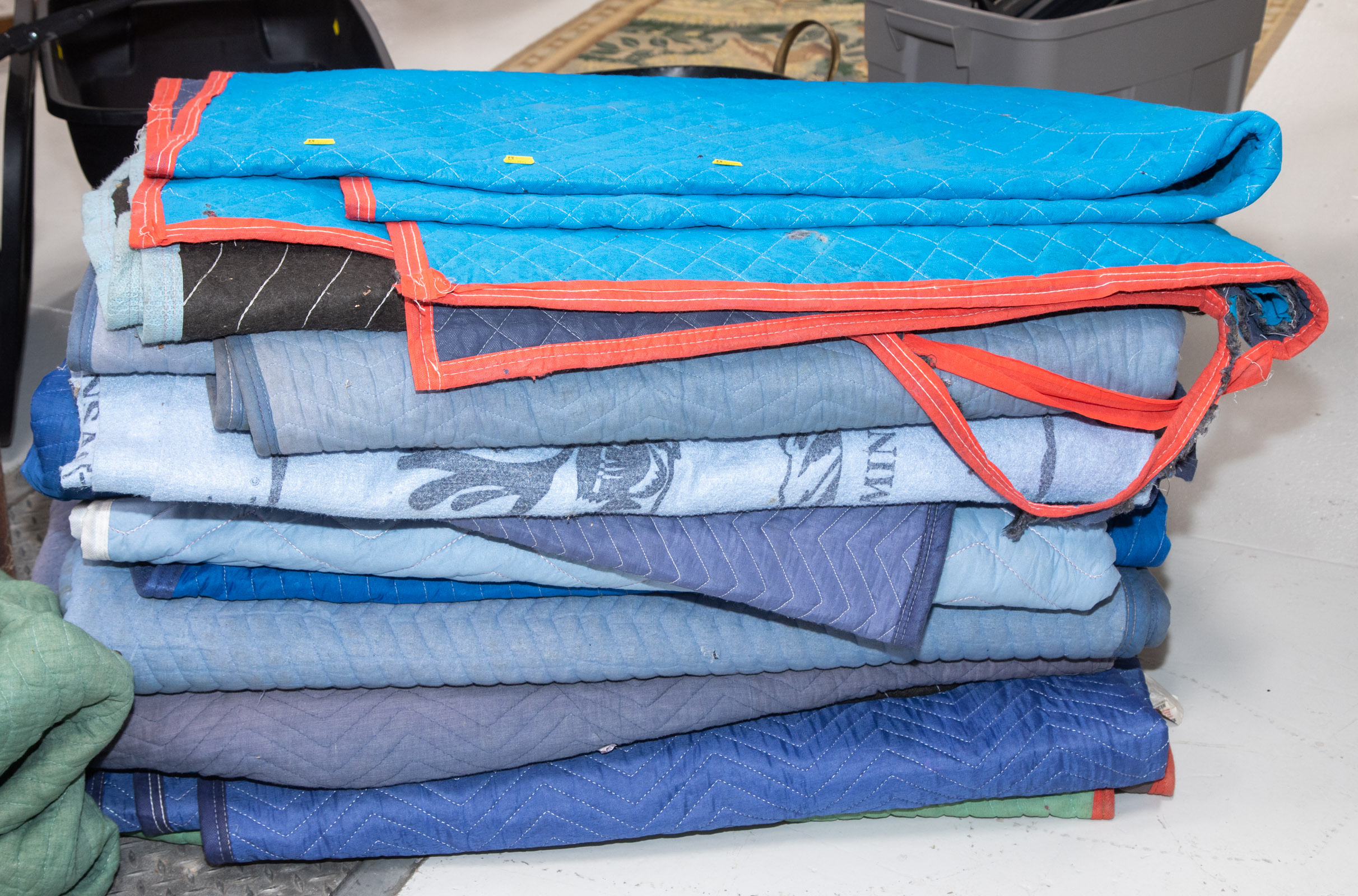 GROUP OF 15 PACKING BLANKETS .