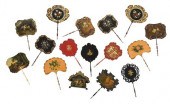 GROUP OF 15 PAPIER MACHE FANS