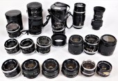 GROUP OF 17 CANON MOUNT LENSES