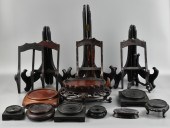 GROUP OF 18 CHINESE WOOD STAND