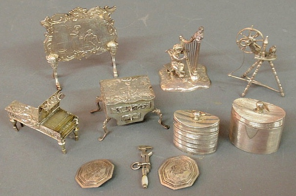 Group of 19th c. Continental silver