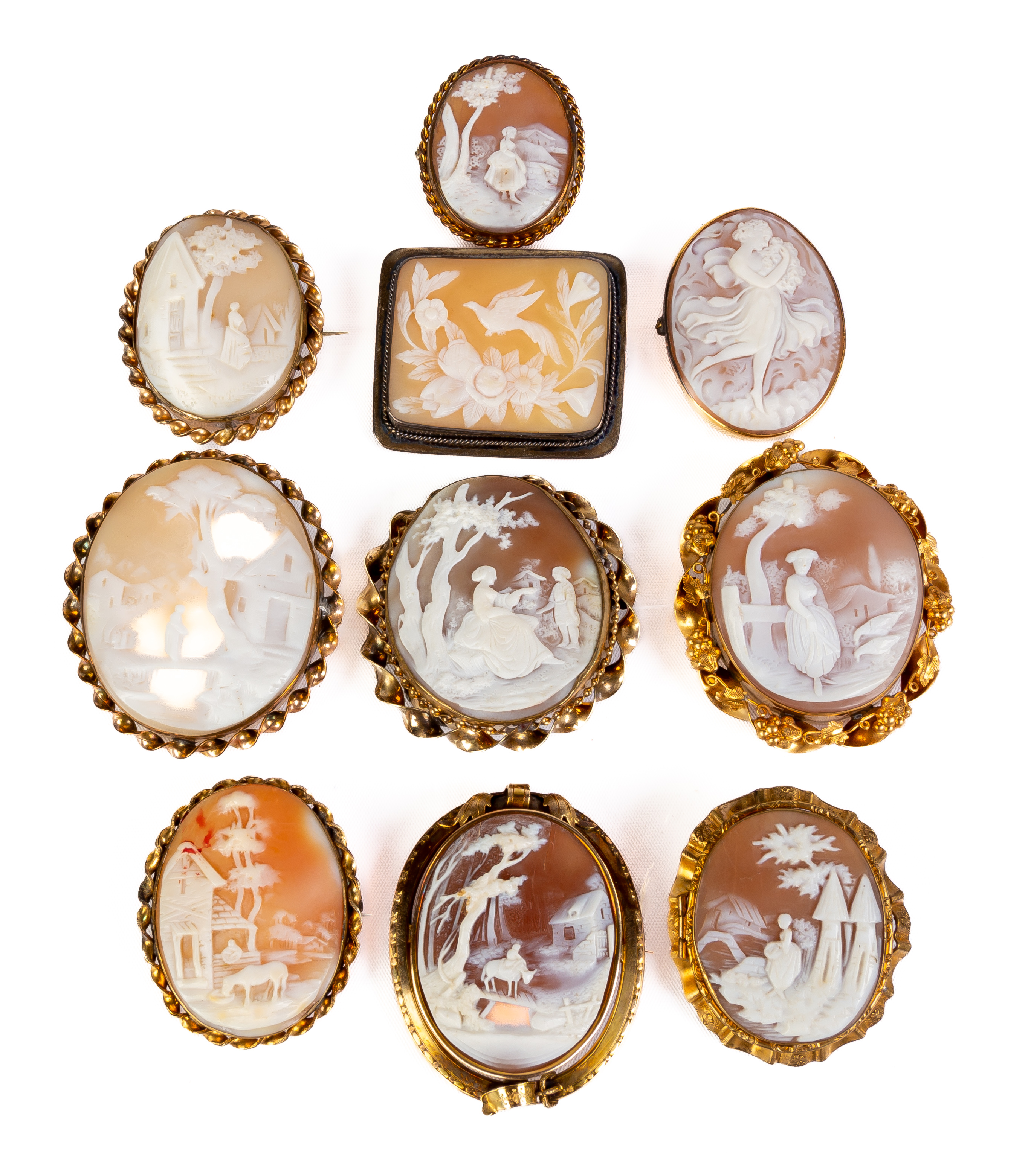 GROUP OF 19TH CENTURY CAMEOS