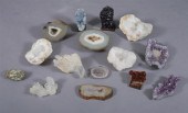 GROUP OF 22 GEODES AND CRYSTAL