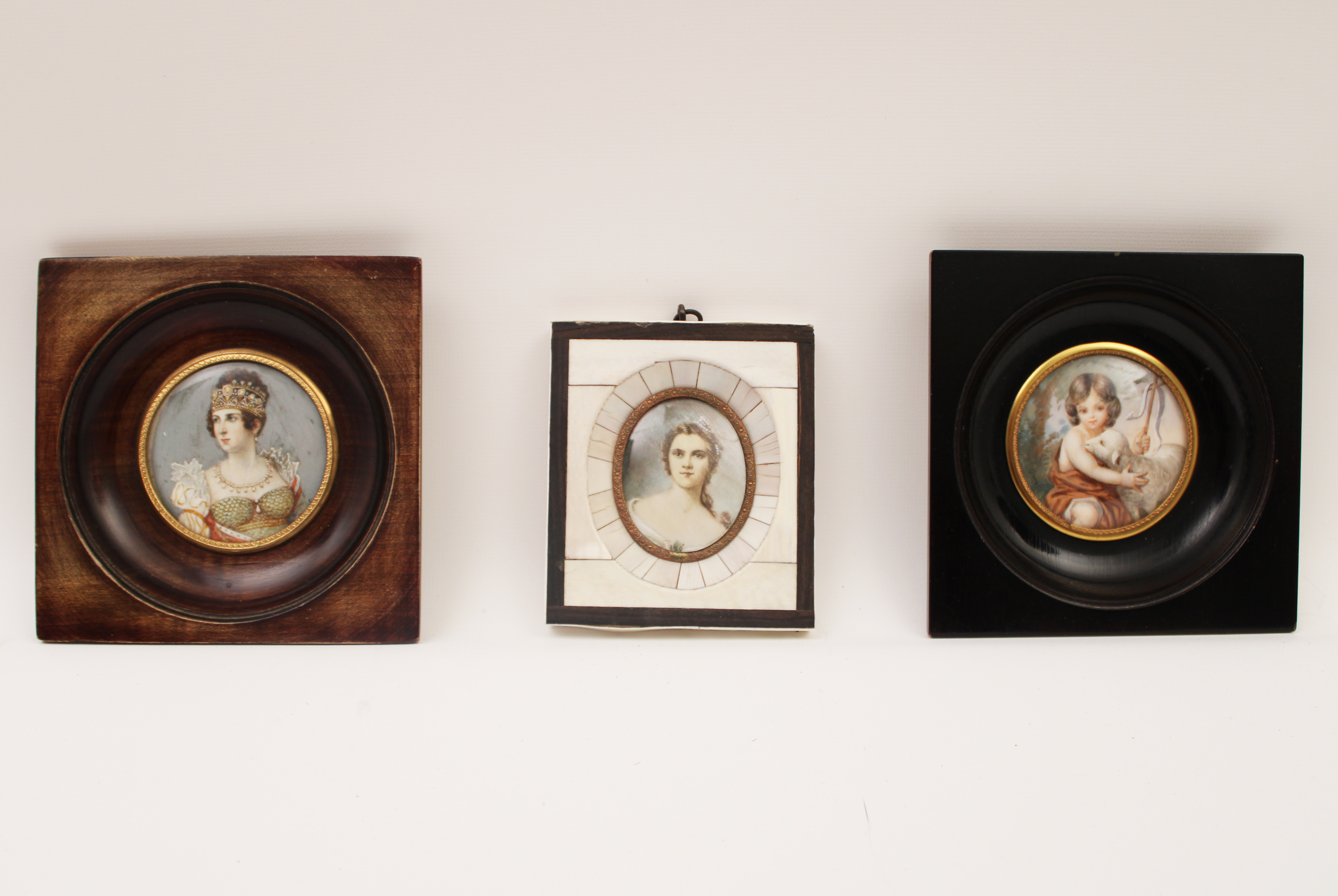 GROUP OF 3 ANTIQUE MINIATURE OIL