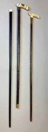 GROUP OF 3 BONE HANDLE CANESBa